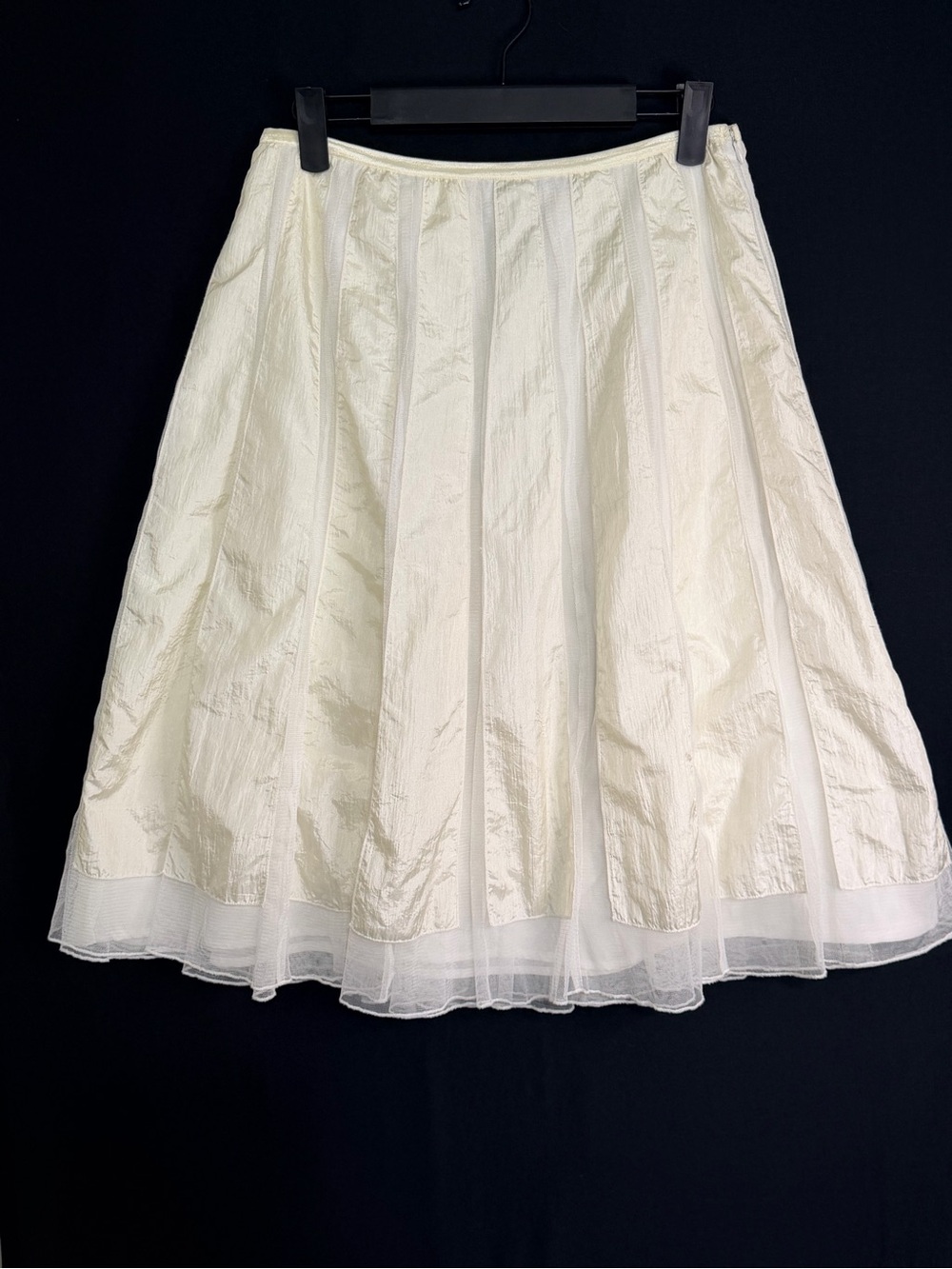 Saint Tropez West Ivory A-Line Skirt Rockabilly Retro Zip Up Lined Festival